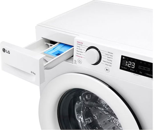 LG Πλυντήριο-Στεγνωτήριο Ρούχων 8kg/5kg Ατμού 1200 Στροφές