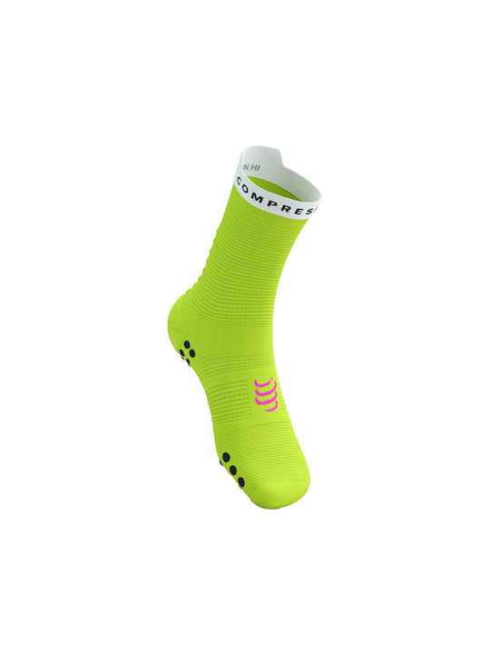 Compressport Pro Racing Socks V4.0 Чорапи за Бягане Жълт 1 чифт