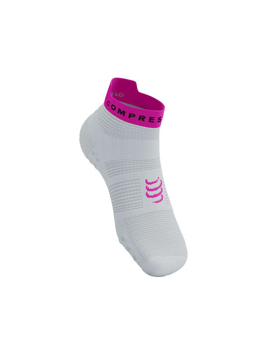 Compressport Pro Racing Socks V4.0 Laufsocken Weiß/Sicherheitsgelb/Neopink 1 Paar