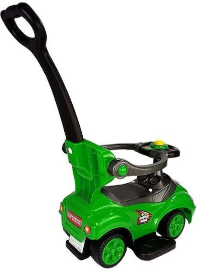 Mega Car Baby Push Walker Ride On with Parental Handle for 12+ Months Green