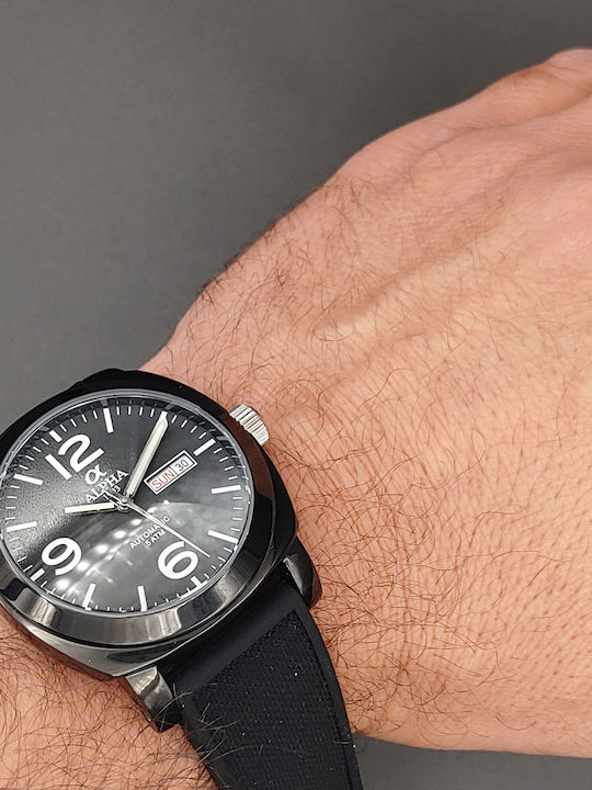 Alpha 1993 Men's Watch 44mm Automatic with Black Rubber Strap