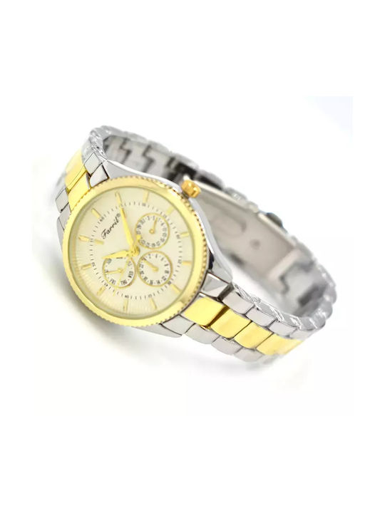 Farril Watch Chronograph with Metal Bracelet Silver Gold