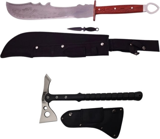 Topor de supraviețuire Set Topor 38 Cm și Sabie de Vânătoare 75 Cm