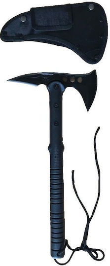 Topor de supraviețuire Ideallstore, Topor și Cuțit Dublu Pirate Skull, din oțel inoxidabil, negru