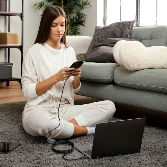 Tech-Protect Ultraboost Evo USB 2.0 Cable USB-C male - USB-A 100W PD Μαύρο 3m