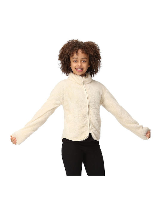Kinderstrickjacke Fleece Ecru