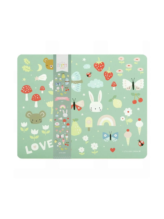 A Little Lovely Company Plastic Placemat Joy Green 43x34cm