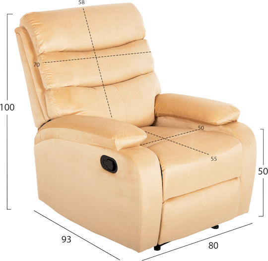 Yasumu Relaxsessel Friseurwaschbecken mit Fußhocker Samt Cypress 80x93x100cm