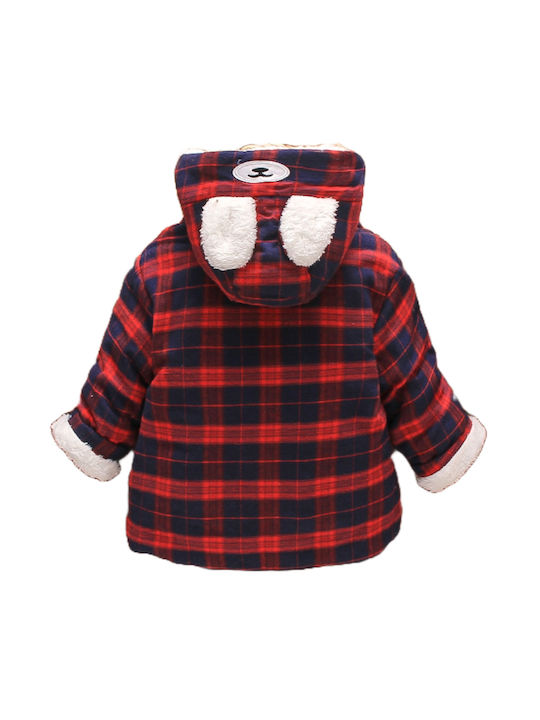 TakTakBaby Kids Coat with Lining & Hood Red