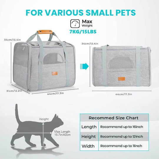 Morpilot Umhängetasche für Hunde / Katzen bis 7kg Gray