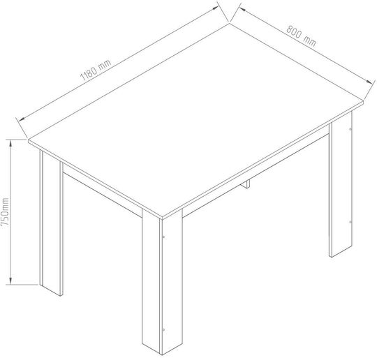 Hazel Tisch Speisesaal Holz Wenge 120x80x75cm