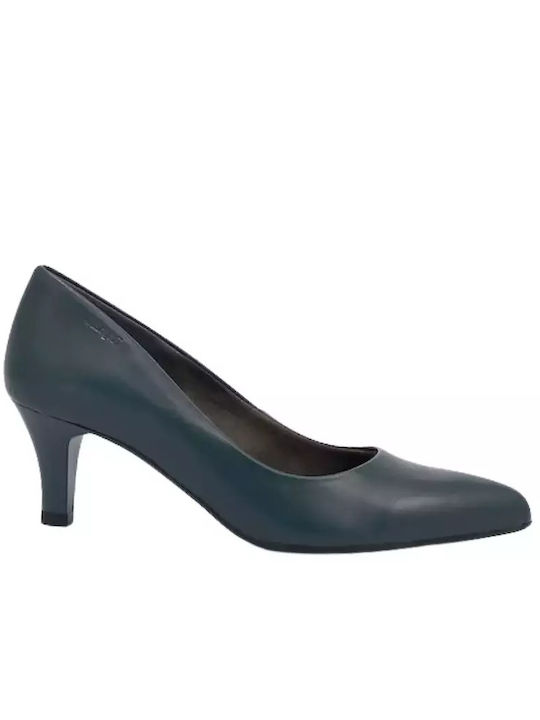 Ragazza Leather Pointed Toe Blue Heels 013