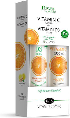 Power Health Vitamin C Vitamin C 1000mg 20 effervescent tablets & Vitamin D3 2000iu 20 effervescent tablets for Immune System Boost