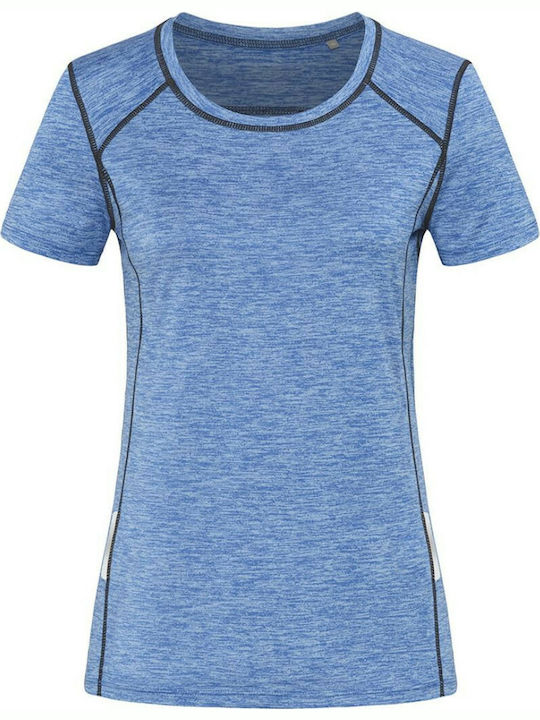 Stedman Reflect Women's Short Sleeve Promotional T-Shirt Blue Heather ST8940-BLH