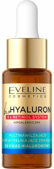 Eveline Bio Hyaluron Moisturizing & Anti-aging Serum Face with Retinol & Hyaluronic Acid for Firming 18ml
