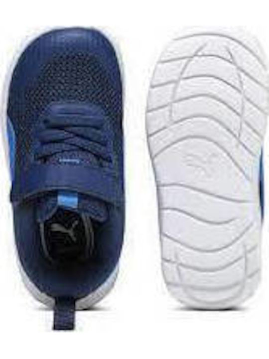 Evolve Run Mesh Ac Kids Sports Shoes Running with Hoop & Loop Closure Blue