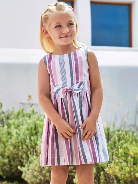 Kinderkleid Ärmellos Gestreift Purple