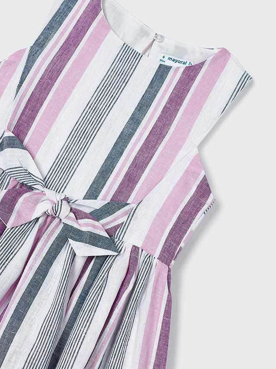 Kinderkleid Ärmellos Gestreift Purple