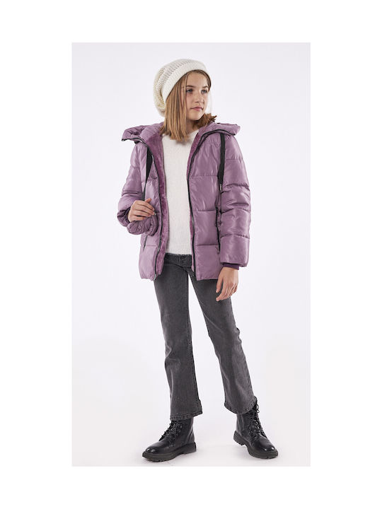 Evita Kids Quilted Jacket with Hood Lila