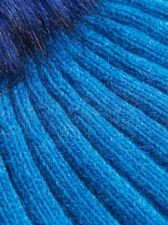 Verde Pom Pom Beanie Beanie in Albastru color