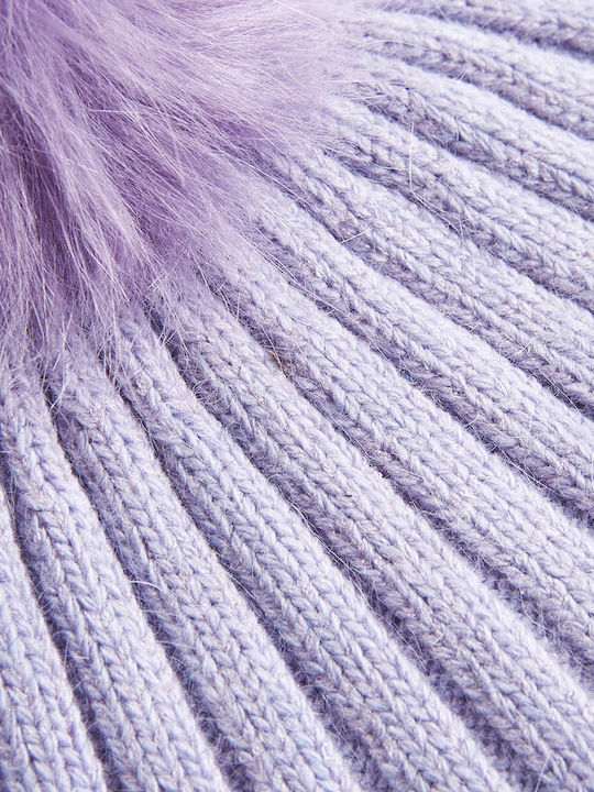 Verde Pom Pom Beanie Beanie Knitted in Purple color