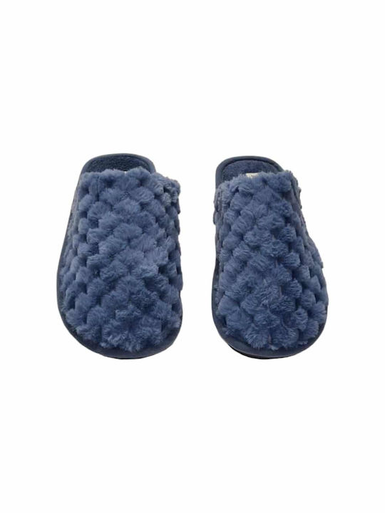 Jomix Winter Women's Slippers with fur in Blue color