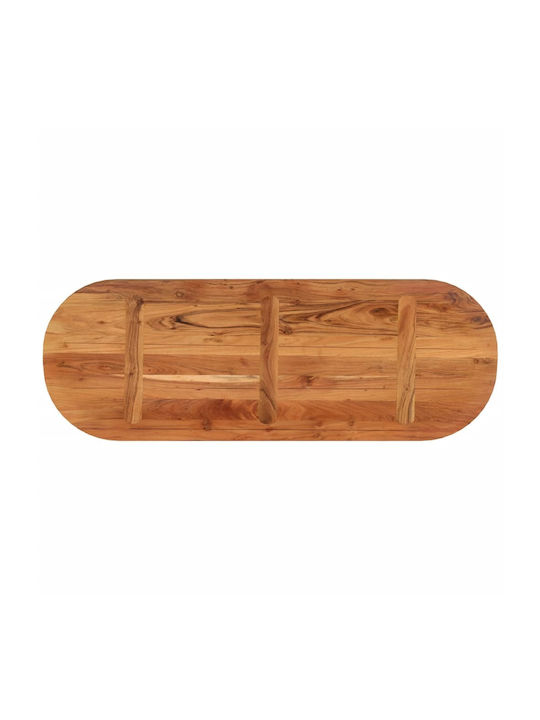 vidaXL Oval Table Surface made of Solid Wood Acacia wood solid wood 110x40x3.8cm 370095 1pcs