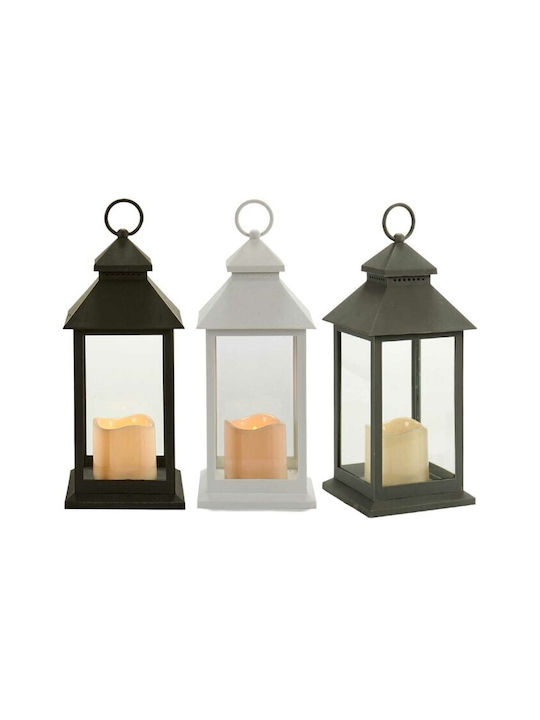 Gift Decor Glass Lantern White 13.5x34.5x13.5cm