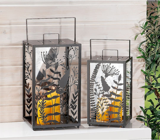 ArteLibre Laterne Metallisch Schwarz 25x25x48cm 1Stück