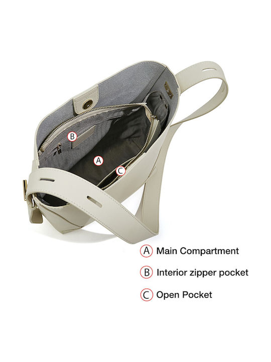 Leather Women's Bag Shopper Shoulder White