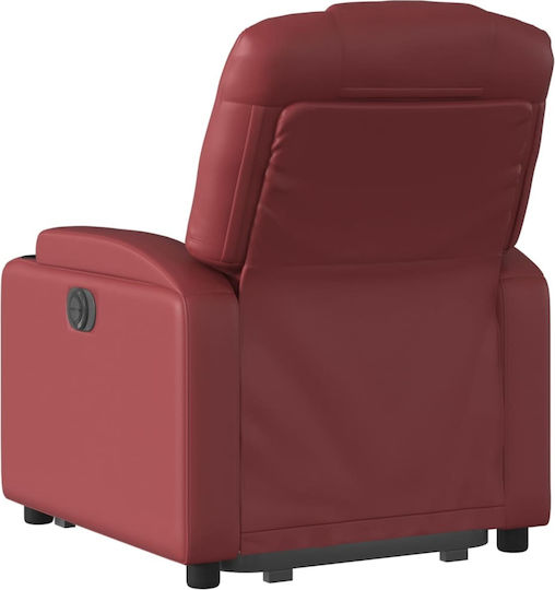 Fotoliu Relax cu Puf din Piele Ecologică Burgundia 74x88x97cm