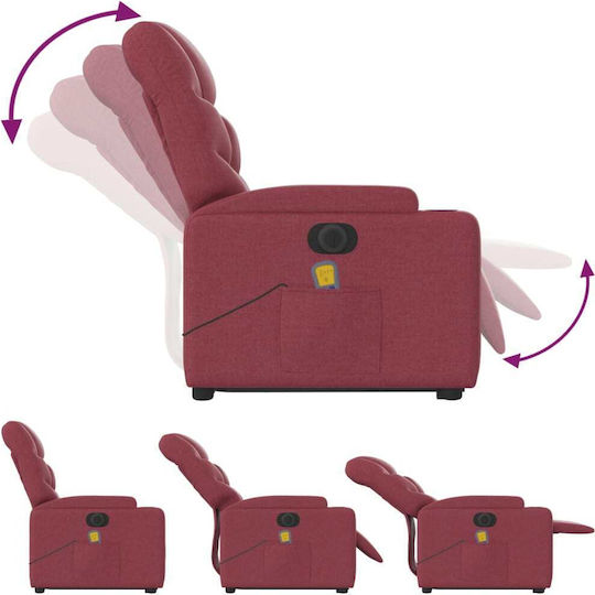 Relaxsessel Friseurwaschbecken mit Fußhocker Bordeaux 74x89x100cm