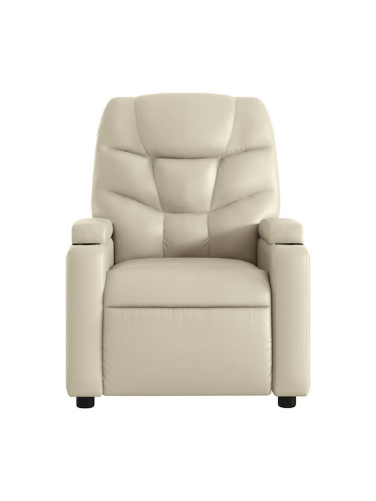 Relax Armchair Massage with Footstool from Leatherette Cream 74x89x100cm