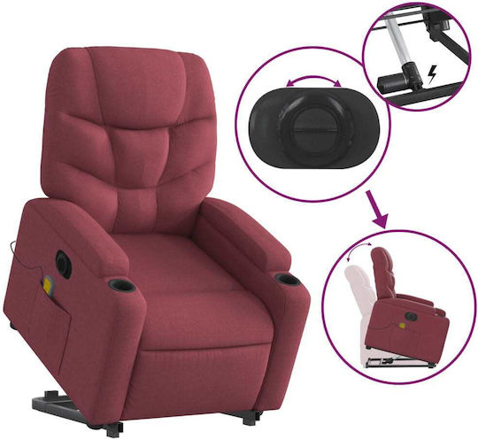 Relaxsessel Friseurwaschbecken mit Fußhocker Bordeaux 74x89x100cm