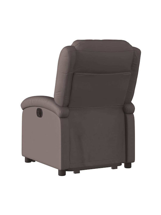 Relaxsessel mit Fußhocker aus echtem Leder Dark Brown 71x86.5x99.5cm