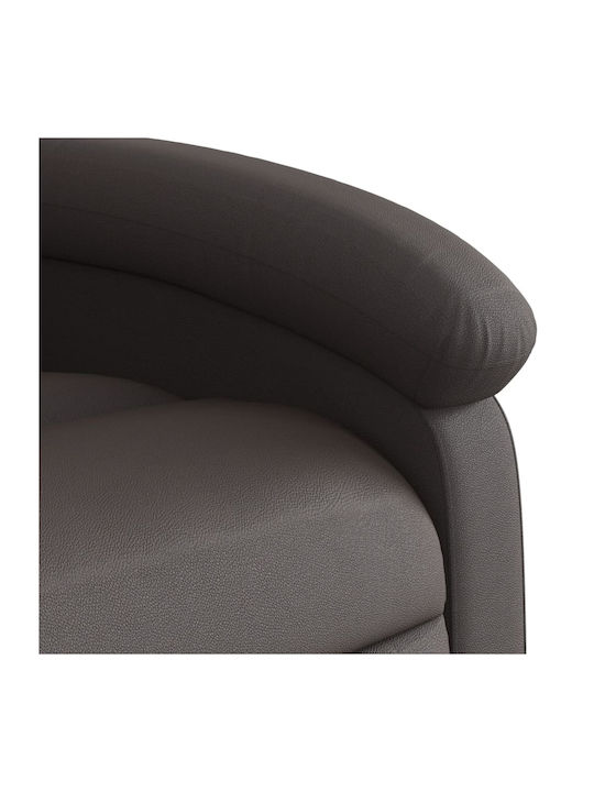 Relaxsessel mit Fußhocker aus echtem Leder Dark Brown 71x86.5x99.5cm