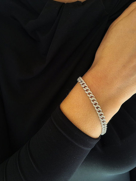 Kosmima Michalis Bracelet Chain made of Silver with Zircon