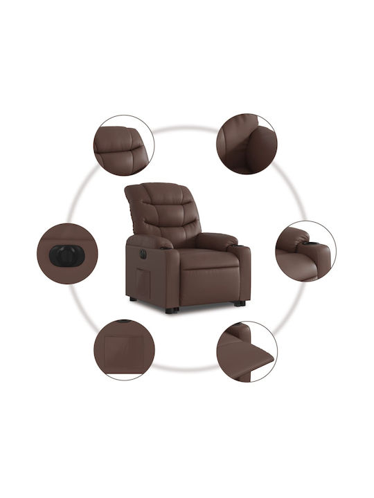 Fotoliu Relax cu Puf din Piele Ecologică Synthetic Leather 75.5x93x99.5cm