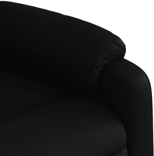 Relax Armchair Massage with Footstool from Leatherette Black 77x95x99cm