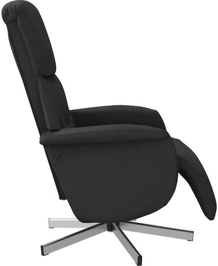 Sessel Drehbar mit Fußhocker Black 71x91x105cm