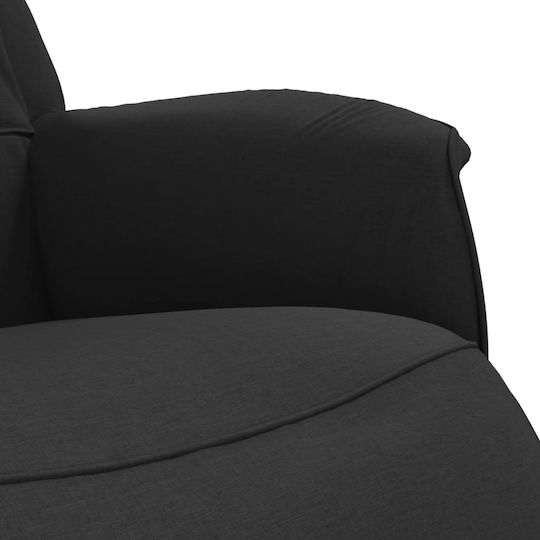 Sessel Drehbar mit Fußhocker Black 71x91x105cm