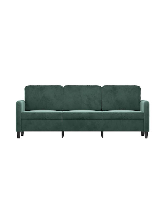 Dreisitzer Samt Sofa Dunkelgrünes 198x77x80cm