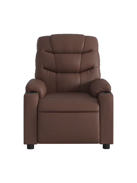 Relaxsessel mit Fußhocker aus Kunstleder Coffee 75.5x93x99.5cm