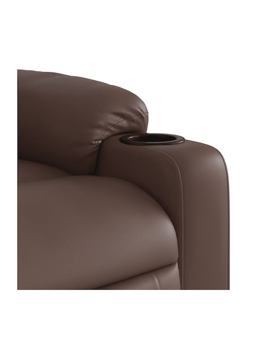 Relaxsessel mit Fußhocker aus Kunstleder Coffee 75.5x93x99.5cm