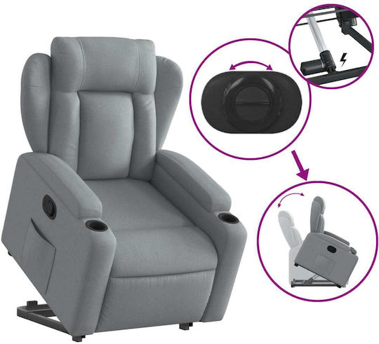 Fotoliu Relax cu Puf Gri deschis 77x94.5x100cm