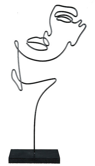 ArteLibre Decorativă Bust din Metal 8x16x36cm 1buc ArteLibre Decorativă Bust din Metal 8x16x36cm 1buc
