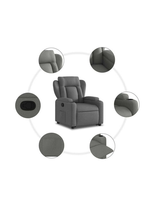 Πολυθρόνα Relax με Υποπόδιο Σκούρο Γκρι 77x94.5x100cm