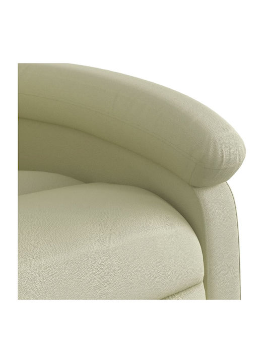 Relax Armchair Massage with Footstool from Genuine Leather Cream 71x86.5x99.5cm
