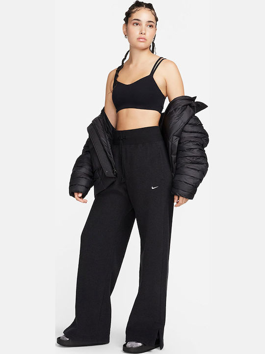 Sportswear Talie înaltă Pantaloni de Trening cu pantaloni evazati Fleece Black