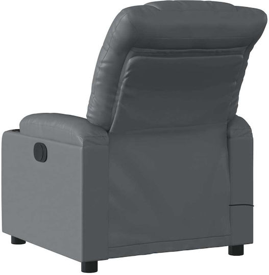 Fotoliu Relax Masaj cu Puf din Piele Ecologică Gri 75.5x93x99.5cm